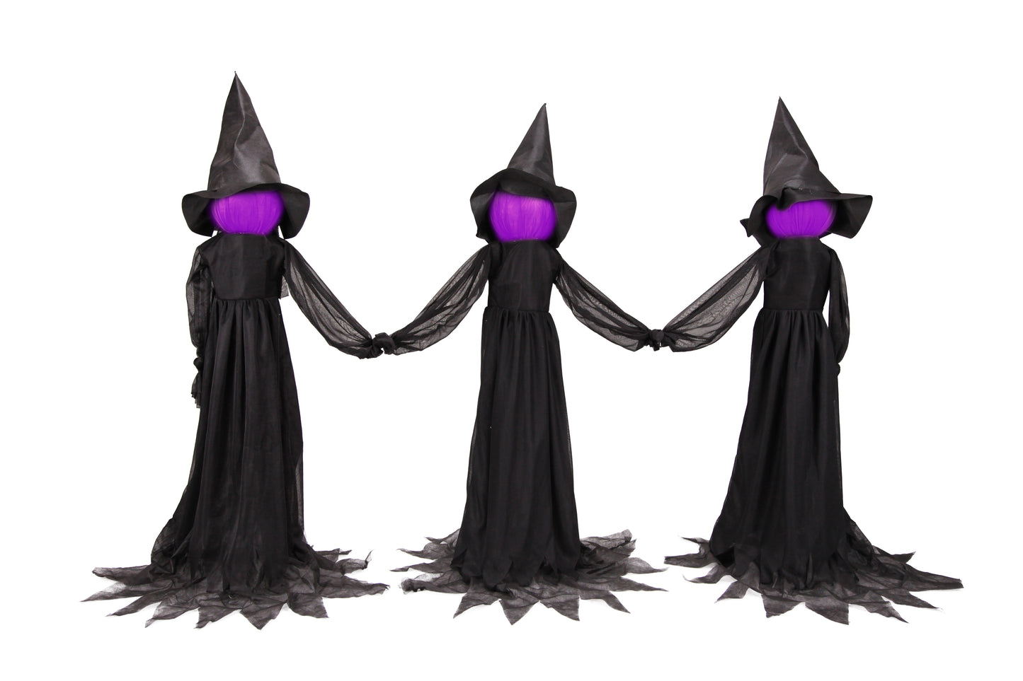 Life size lighted witch trio halloween decoration